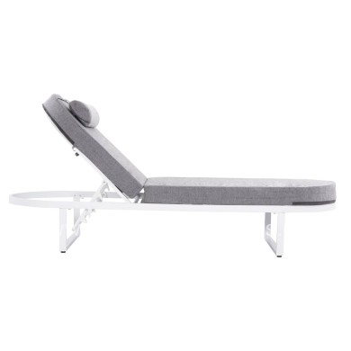 PROFESSIONAL SUNLOUNGER MALLOW HM10715.01 WHITE ALUMINUM & GREY CUSHION 198x71x40,5-103Hcm.