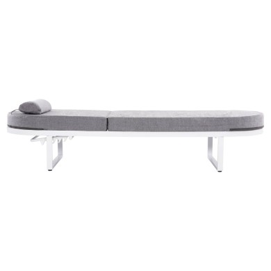 PROFESSIONAL SUNLOUNGER MALLOW HM10715.01 WHITE ALUMINUM & GREY CUSHION 198x71x40,5-103Hcm.