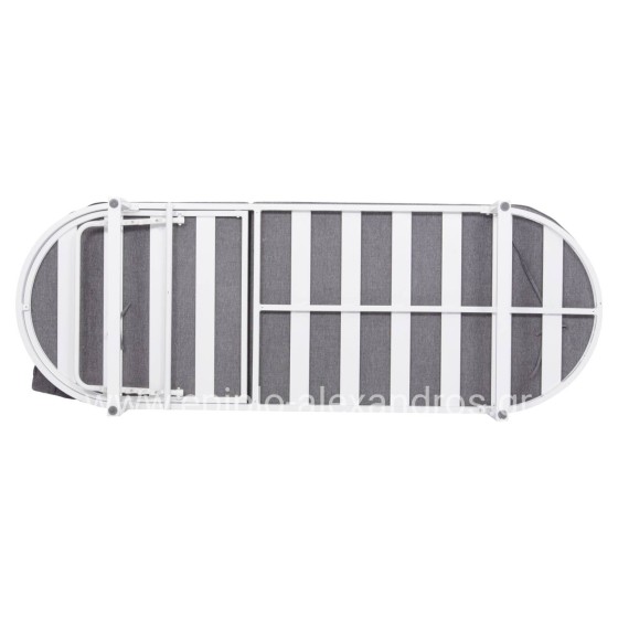 PROFESSIONAL SUNLOUNGER MALLOW HM10715.01 WHITE ALUMINUM & GREY CUSHION 198x71x40,5-103Hcm.