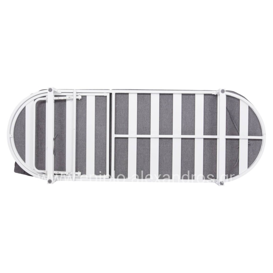 ΕΠΑΓΓΕΛΜ. ΞΑΠΛΩΣΤΡΑ MALLOW HM10715.01 ΛΕΥΚΟ ΑΛΟΥΜ.& ΓΚΡΙ ΜΑΞΙΛΑΡΙ 198x71x40,5-103Υεκ.