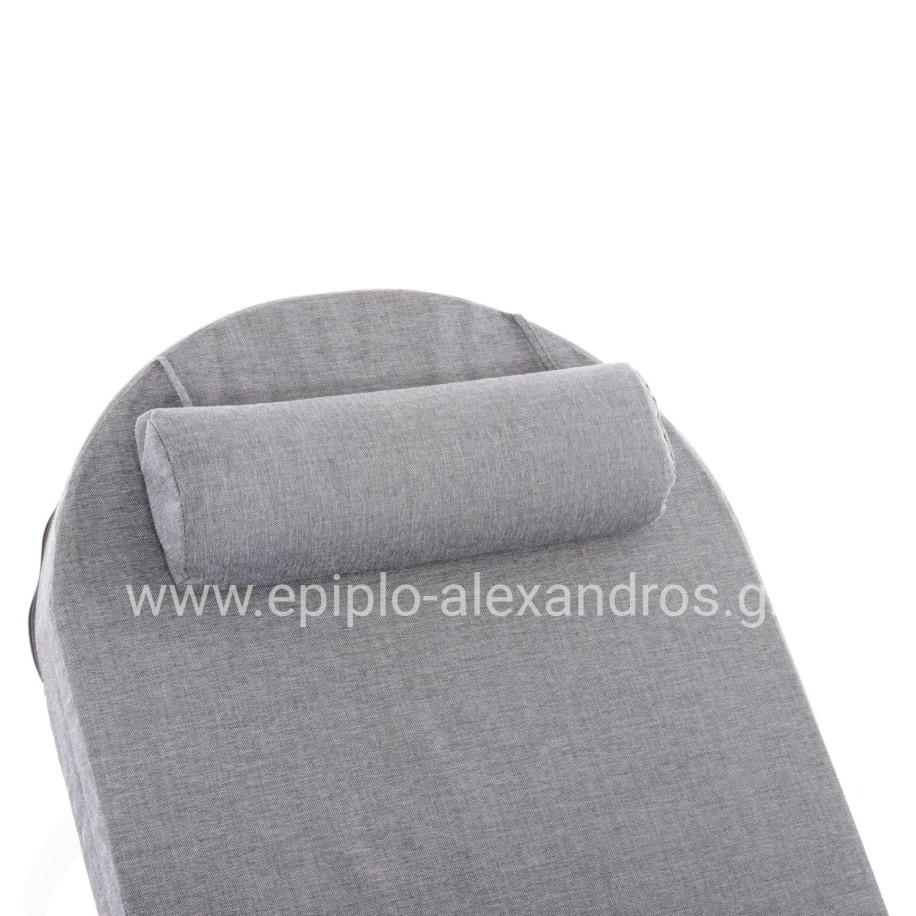 PROFESSIONAL SUNLOUNGER MALLOW HM10715.01 WHITE ALUMINUM & GREY CUSHION 198x71x40,5-103Hcm.