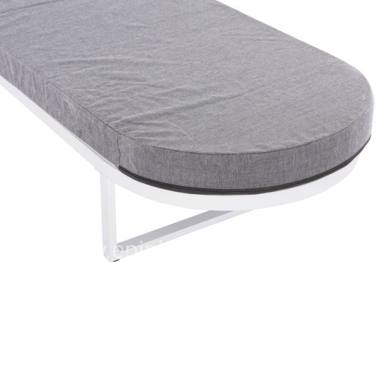 PROFESSIONAL SUNLOUNGER MALLOW HM10715.01 WHITE ALUMINUM & GREY CUSHION 198x71x40,5-103Hcm.