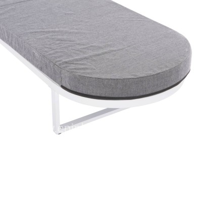PROFESSIONAL SUNLOUNGER MALLOW HM10715.01 WHITE ALUMINUM & GREY CUSHION 198x71x40,5-103Hcm.