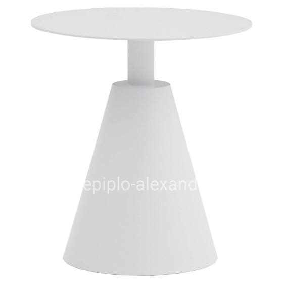 OUTDOOR ROUND SIDE TABLE SERA HM6270.02 ALUMINUM IN WHITE Φ50x56Hcm.