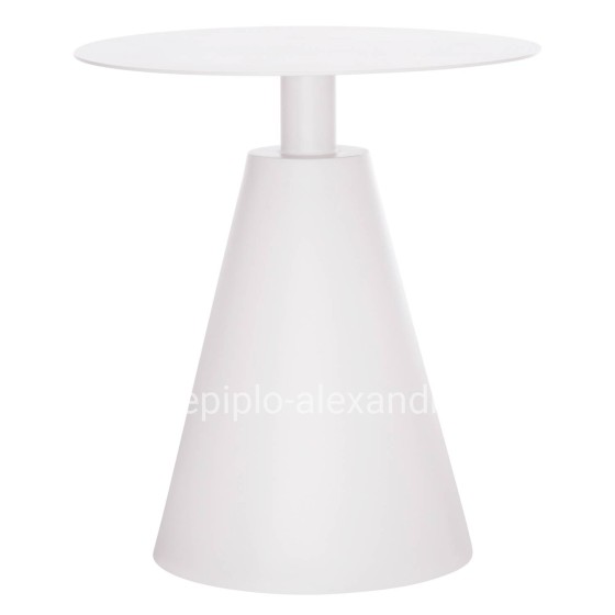 OUTDOOR ROUND SIDE TABLE SERA HM6270.02 ALUMINUM IN WHITE Φ50x56Hcm.