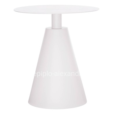 OUTDOOR ROUND SIDE TABLE SERA HM6270.02 ALUMINUM IN WHITE Φ50x56Hcm.