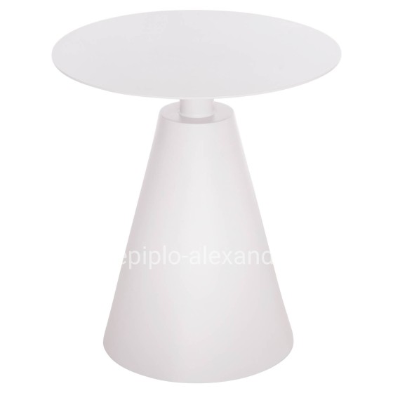 OUTDOOR ROUND SIDE TABLE SERA HM6270.02 ALUMINUM IN WHITE Φ50x56Hcm.