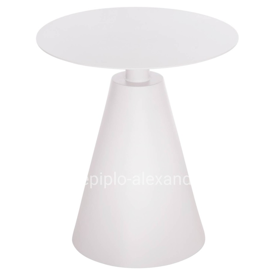 OUTDOOR ROUND SIDE TABLE SERA HM6270.02 ALUMINUM IN WHITE Φ50x56Hcm.