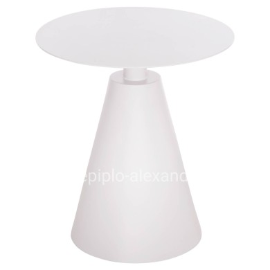 OUTDOOR ROUND SIDE TABLE SERA HM6270.02 ALUMINUM IN WHITE Φ50x56Hcm.
