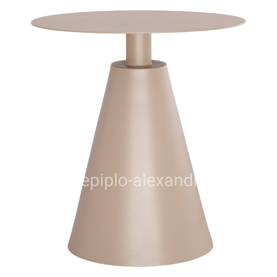 OUTDOOR ROUND SIDE TABLE SERA HM6270.03 ALUMINUM IN CAPPUCCINO COLOR Φ50x56Hcm.
