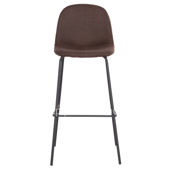 BAR STOOL VINCENT HM8579.23 BROWN FABRIC-METAL BLACK FRAME 47x46x104Hcm.