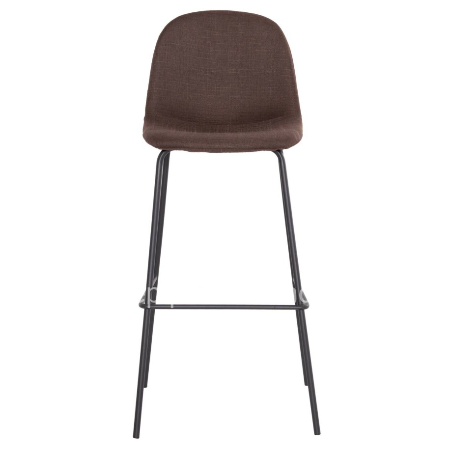 BAR STOOL VINCENT HM8579.23 BROWN FABRIC-METAL BLACK FRAME 47x46x104Hcm.