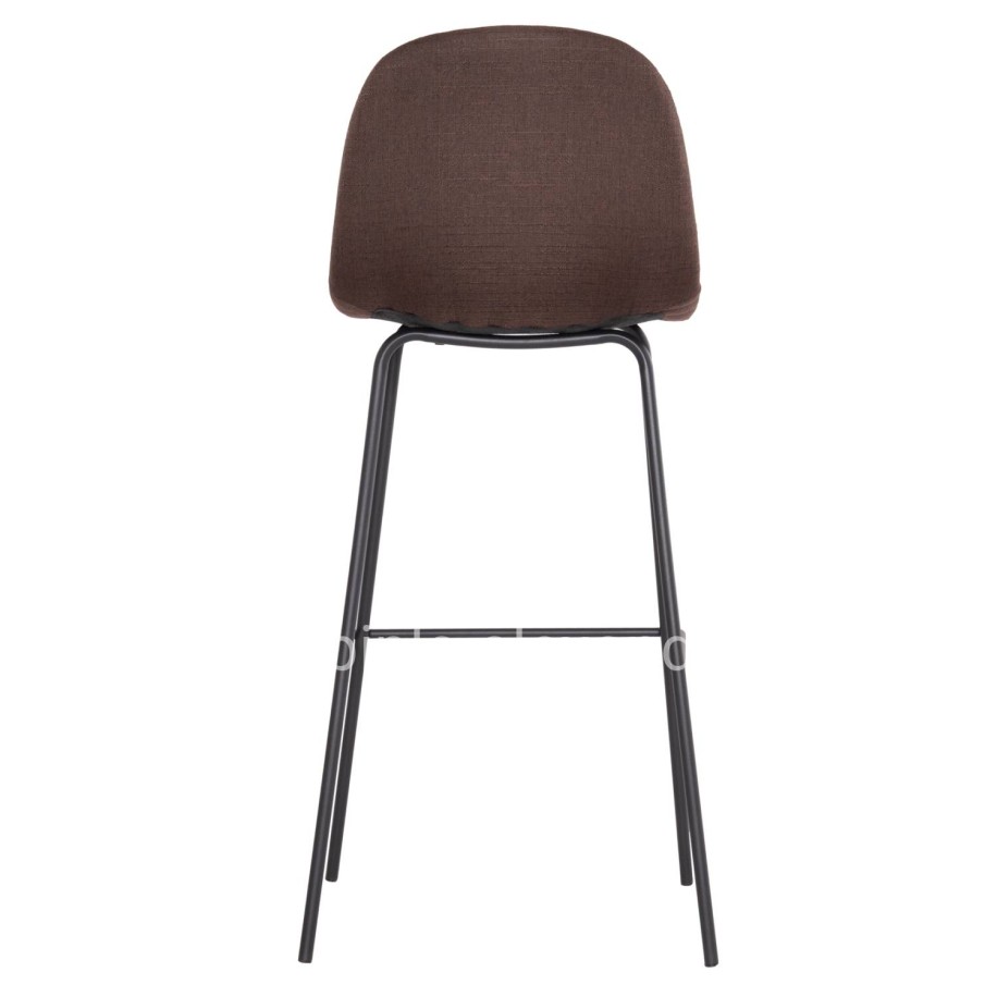 BAR STOOL VINCENT HM8579.23 BROWN FABRIC-METAL BLACK FRAME 47x46x104Hcm.