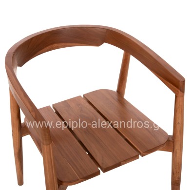 DINING ARMCHAIR ADONIS HM6938 TEAK WOOD IN NATURAL COLOR 53x54x73Hcm.