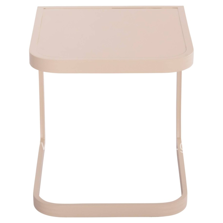 SUNBED SIDE TABLE RICKON HM6324.04 ALUMINUM IN CHAMPAGNE COLOR 45x48x49,5Hcm.