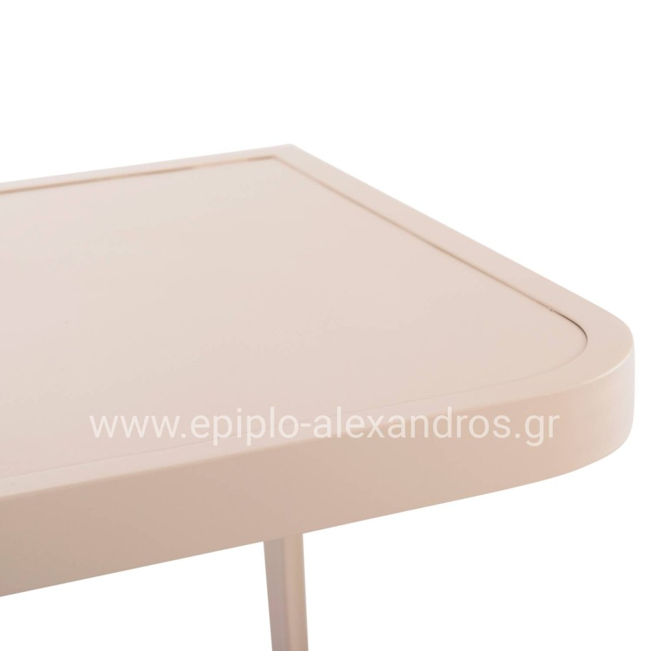 SUNBED SIDE TABLE RICKON HM6324.04 ALUMINUM IN CHAMPAGNE COLOR 45x48x49,5Hcm.