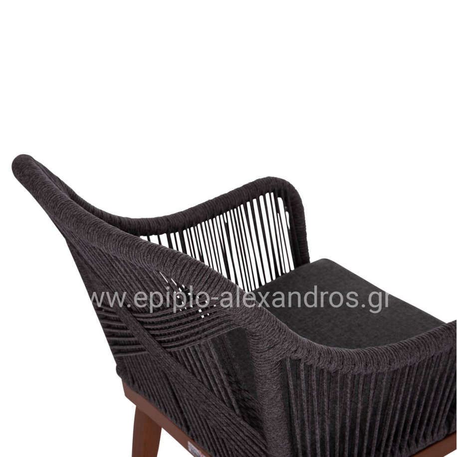 ΠΟΛΥΘΡΟΝΑ ΑΛΟΥΜΙΝΙΟΥ MYRTIA HM5549.11 ΜΕ ΣΧΟΙΝΙ ΓΚΡΙ ΚΑΙ ΚΑΡΥΔΙ ΠΟΔΙΑ 60x64x88Yεκ.