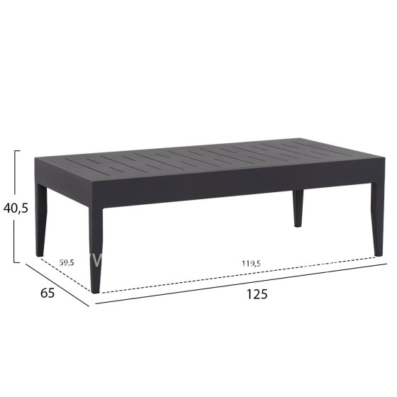 OUTDOOR LOUNGE SET 4PCS LARRY HM6188.01 DARK GREY ALUMINUM-P.E. FABRIC