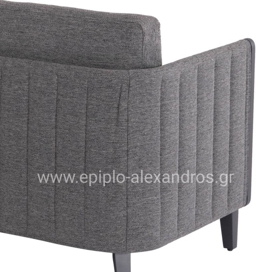 OUTDOOR LOUNGE SET 4PCS LARRY HM6188.01 DARK GREY ALUMINUM-P.E. FABRIC