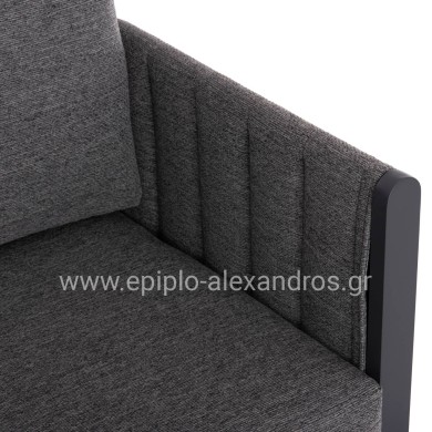 OUTDOOR LOUNGE SET 4PCS LARRY HM6188.01 DARK GREY ALUMINUM-P.E. FABRIC
