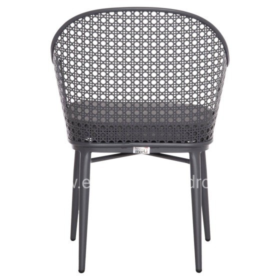 ALUMINUM ARMCHAIR OREGO HM6268.01 FRAME AND CUSHION IN DARK GREY 56x59x81Hcm.