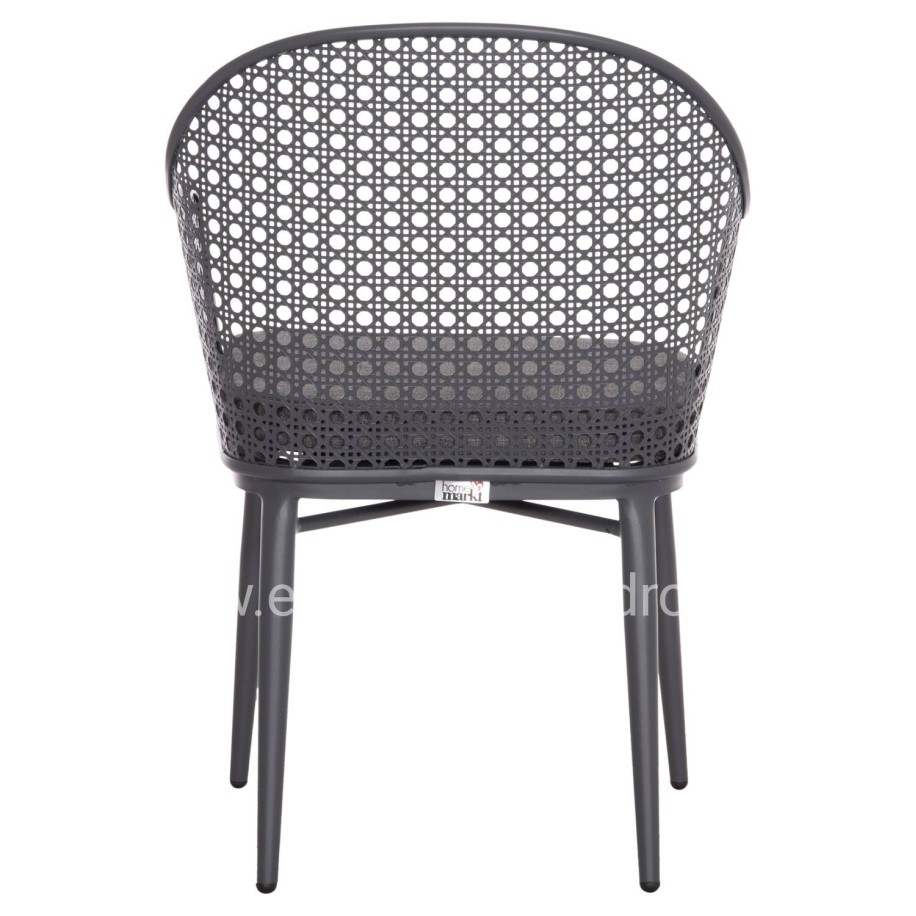 ALUMINUM ARMCHAIR OREGO HM6268.01 FRAME AND CUSHION IN DARK GREY 56x59x81Hcm.