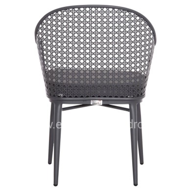 ALUMINUM ARMCHAIR OREGO HM6268.01 FRAME AND CUSHION IN DARK GREY 56x59x81Hcm.