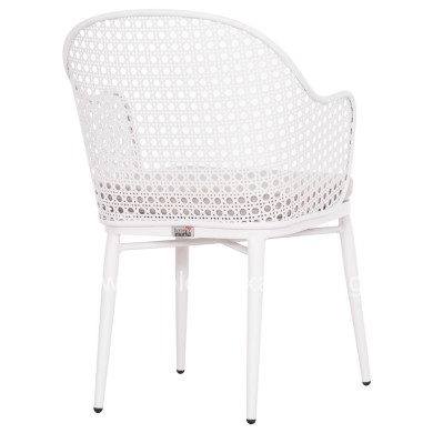 ALUMINUM ARMCHAIR OREGO HM6268.02 WHITE-CUSHION LIGHT GREY 56x59x81Hcm.