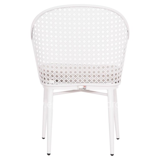 ALUMINUM ARMCHAIR OREGO HM6268.02 WHITE-CUSHION LIGHT GREY 56x59x81Hcm.