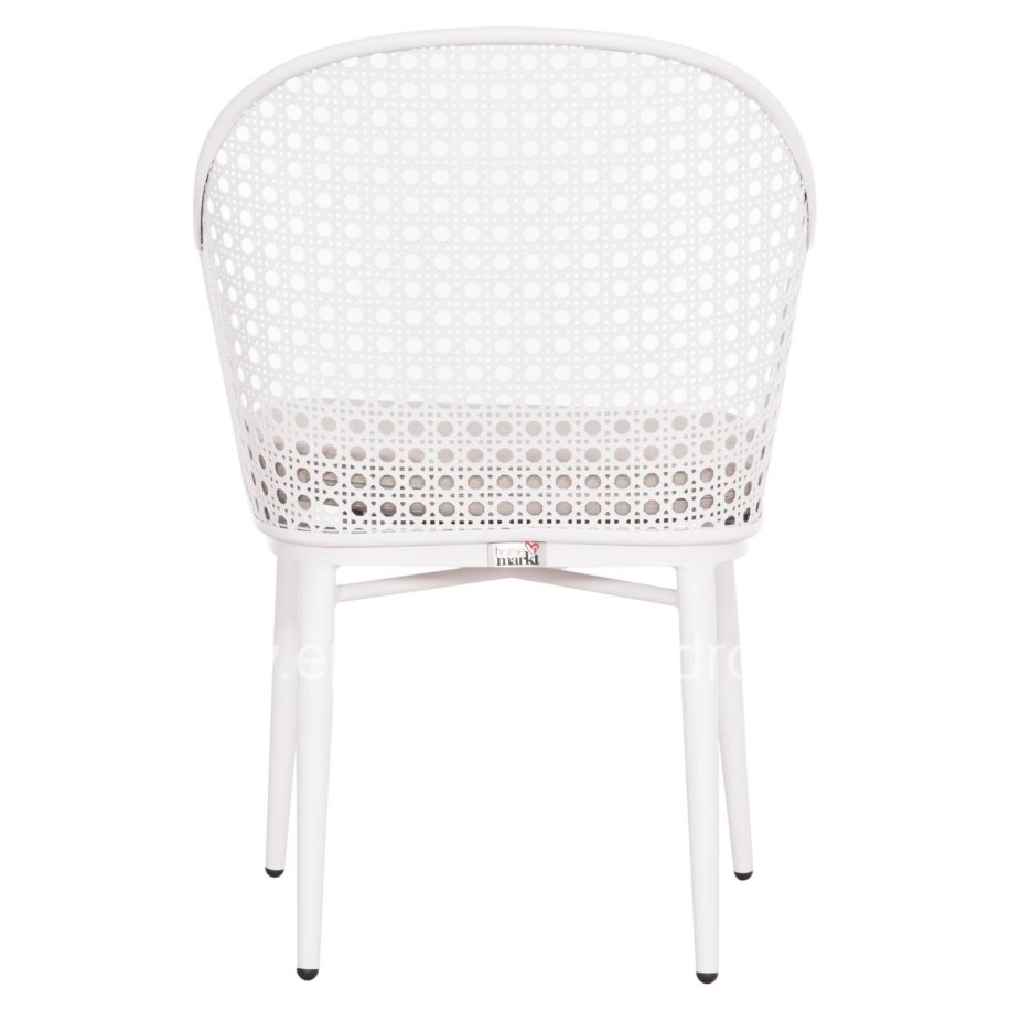 ALUMINUM ARMCHAIR OREGO HM6268.02 WHITE-CUSHION LIGHT GREY 56x59x81Hcm.