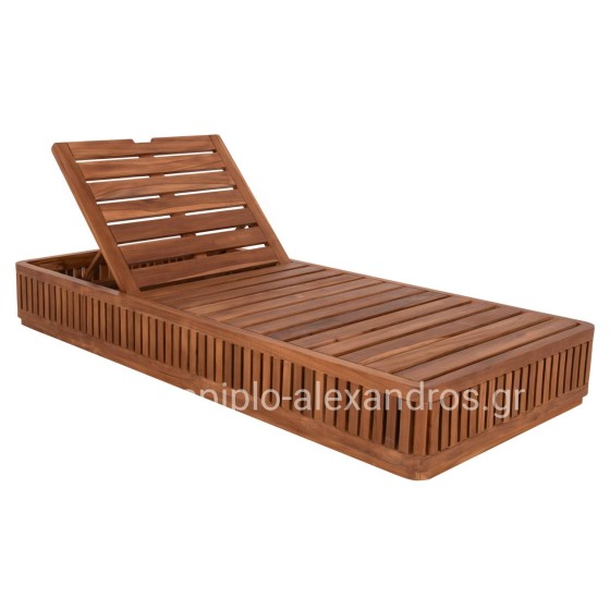 SUNLOUNGER WITHOUT CUSHIONS VERNON HM6331 TEAK WOOD IN NATURAL 200x80x25Hcm.