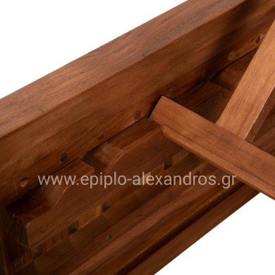 SUNLOUNGER WITHOUT CUSHIONS VERNON HM6331 TEAK WOOD IN NATURAL 200x80x25Hcm.