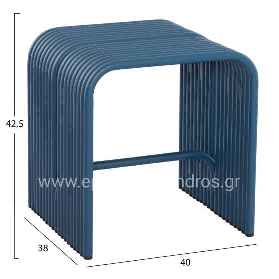 STOOL SERIES INTREPID HM6325.08 ALUMINUM IN BLUE COLOR 40x38x42,5Hcm.
