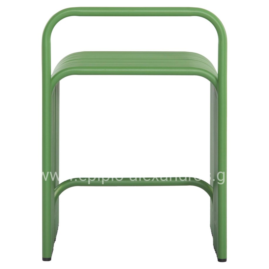 STOOL SERIES INTREPID HM6326.07 ALUMINUM IN GREEN COLOR 40x38x55Hcm.