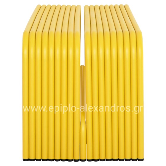 BENCH 2-SEATER SERIES INTREPID HM6327.06 ALUMINUM IN YELLOW COLOR 109,5x37,5x40,5Hcm.