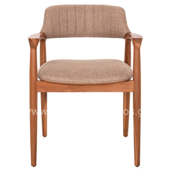 ΠΟΛΥΘΡΟΝΑ JAMES HM18259 TEAK WOOD ΜΕ ΣΑΜΠΑΝΙ ΥΦΑΣΜΑ 57x52x76Υεκ.