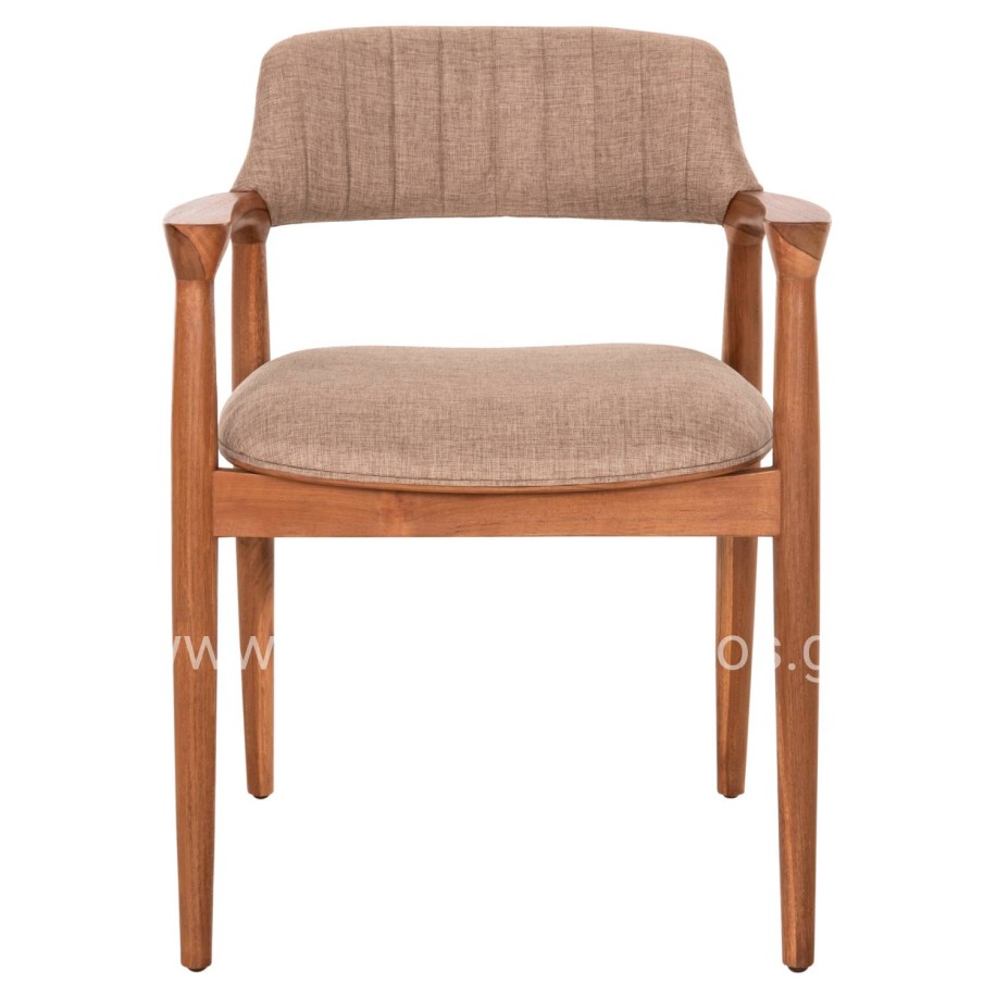 ΠΟΛΥΘΡΟΝΑ JAMES HM18259 TEAK WOOD ΜΕ ΣΑΜΠΑΝΙ ΥΦΑΣΜΑ 57x52x76Υεκ.