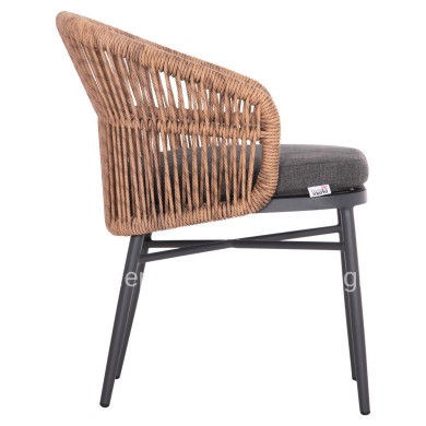 ΠΟΛΥΘΡΟΝΑ ΑΛΟΥΜΙΝΙΟΥ ORIN HM6265.01 ΣΚΟΥΡΟ ΓΚΡΙ- P.E.RATTAN ΣΕ ΦΥΣΙΚΟ 58x61x75Υεκ.