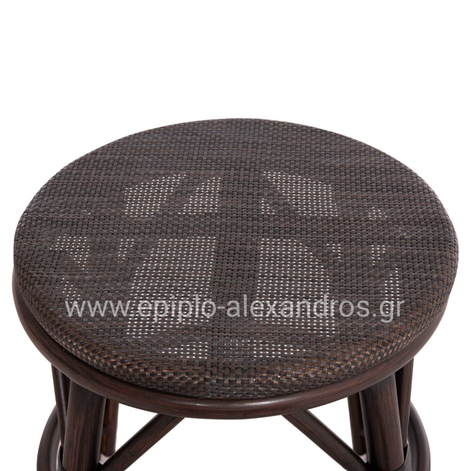 ALUMINUM ROUND STOOL CHINO HM6285.01 BAMBOO LOOK BROWN-TEXTILENE BROWN Φ36x46Hcm.