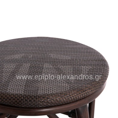 ALUMINUM ROUND STOOL CHINO HM6285.01 BAMBOO LOOK BROWN-TEXTILENE BROWN Φ36x46Hcm.
