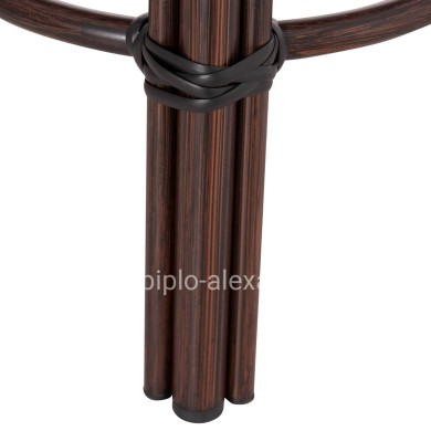 ALUMINUM ROUND STOOL CHINO HM6285.01 BAMBOO LOOK BROWN-TEXTILENE BROWN Φ36x46Hcm.