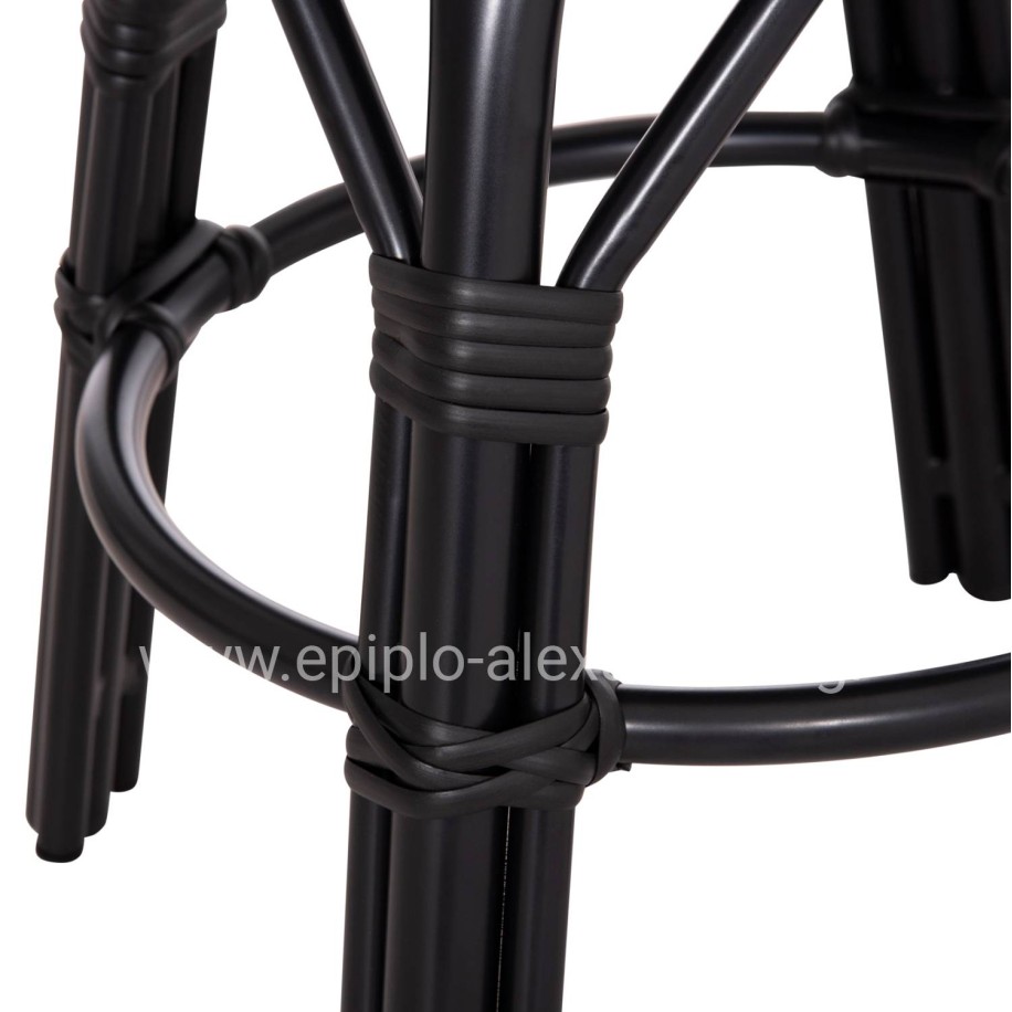 ΣΚΑΜΠΟ ΑΛΟΥΜΙΝΙΟΥ CHINO HM6285.02 BAMBOO LOOK & TEXTILENE ΣΕ ΜΑΥΡΟ Φ36x46Υεκ.