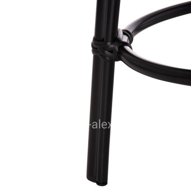 ALUMINUM ROUND STOOL CHINO HM6285.02 BAMBOO LOOK & TEXTILENE IN BLACK Φ36x46Hcm.