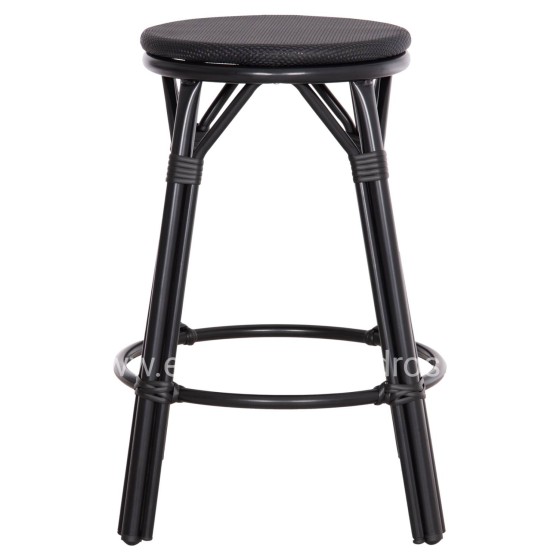 ΣΚΑΜΠΟ ΜΠΑΡ ΑΛΟΥΜΙΝΙΟΥ ΜΕΣΑΙΟΥ ΥΨΟΥΣ CHINO HM6286.02 BAMBOO LOOK & TEXTILENE ΜΑΥΡΟ 43x43x65Υεκ