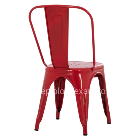 DINING CHAIR MELITA-PRO HM8641.44 METAL IN RED 44x47x84.5Hcm.