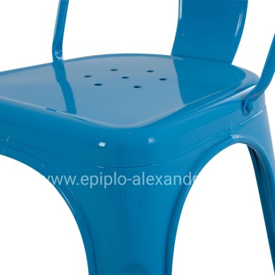 DINING CHAIR MELITA-PRO HM8641.48 METAL IN BLUE 44x47x84.5Hcm.