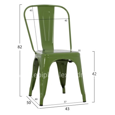 DINING CHAIR MELITA-PRO HM8641.53 METAL IN LIGHT OLIVE GREEN 44x47x84.5Hcm.