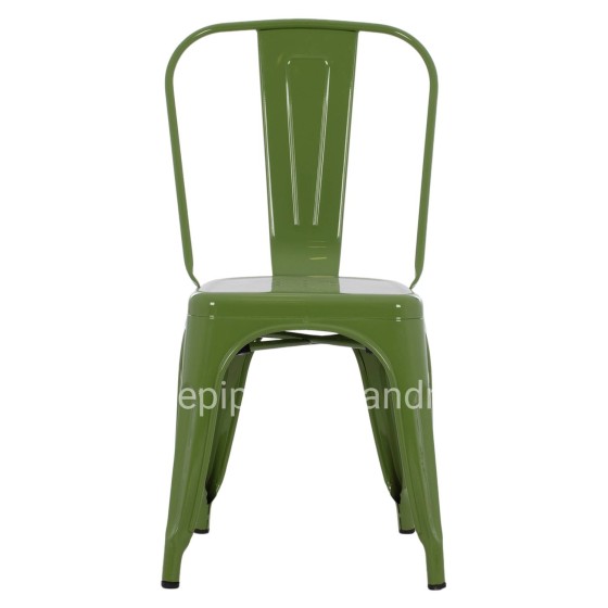 DINING CHAIR MELITA-PRO HM8641.53 METAL IN LIGHT OLIVE GREEN 44x47x84.5Hcm.
