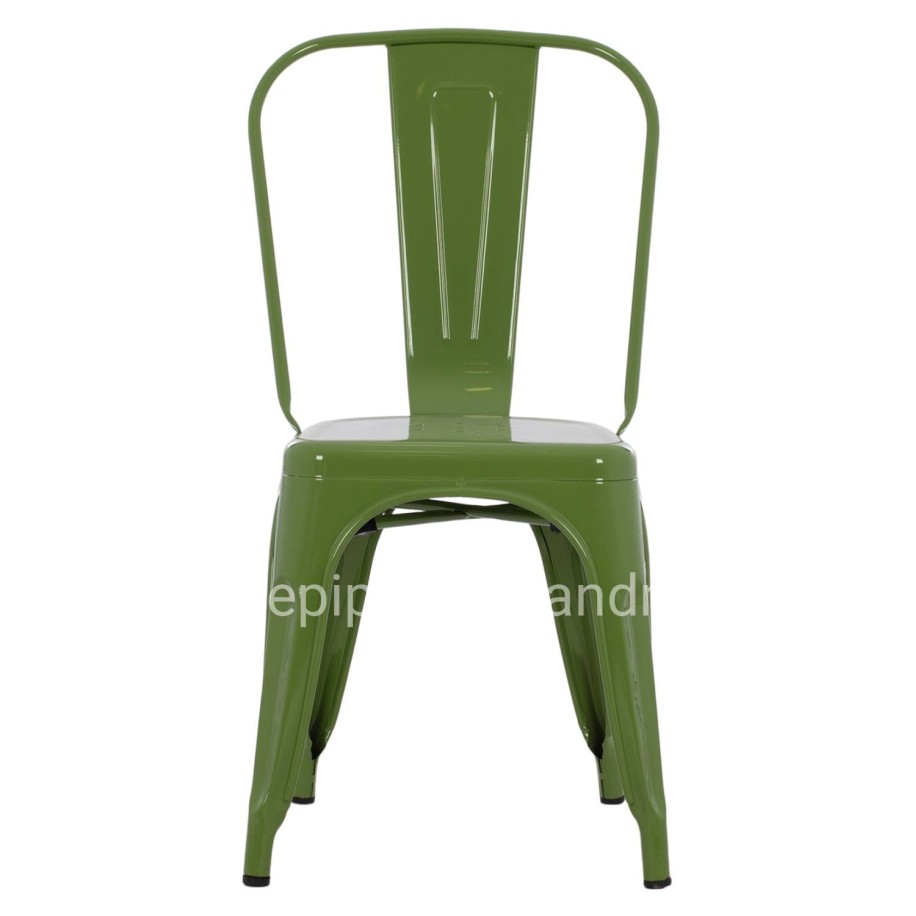 DINING CHAIR MELITA-PRO HM8641.53 METAL IN LIGHT OLIVE GREEN 44x47x84.5Hcm.