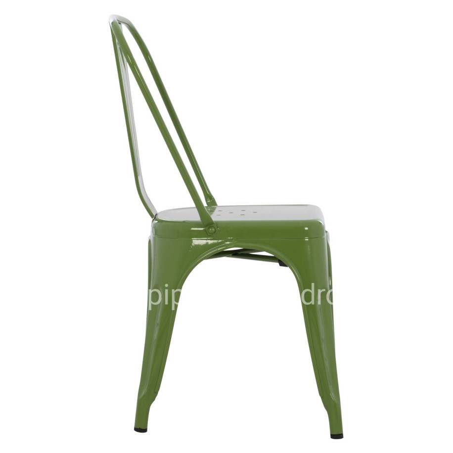 DINING CHAIR MELITA-PRO HM8641.53 METAL IN LIGHT OLIVE GREEN 44x47x84.5Hcm.